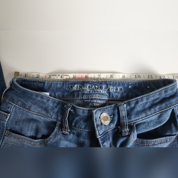 American Eagle AE women's Stretch Skinny blue jeans size 2 long - Picture 3 of 6